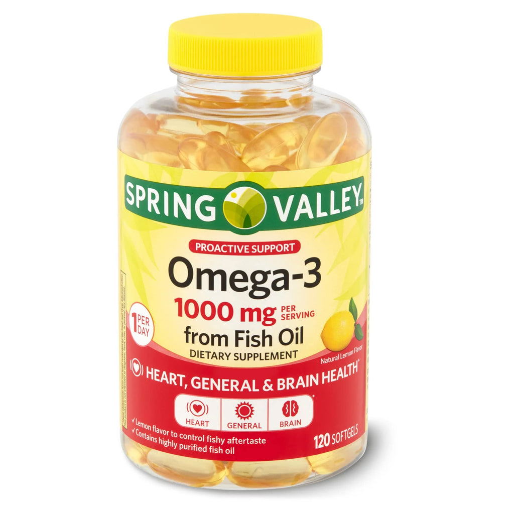 1000 mg Omega-3 Fish Oil Softgels Dietary Supplement N65622