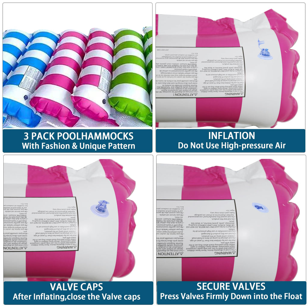 3 Pack Inflatable Pool Floats Hammock D47850