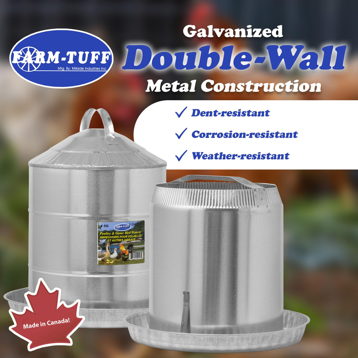 Galvanized 5 Gallon Poultry Waterer I67183