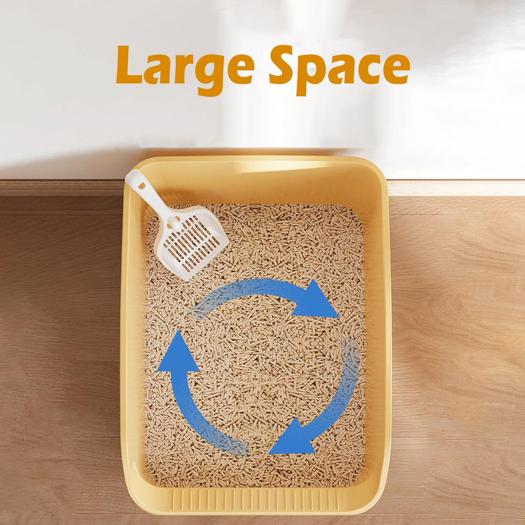 Large Cat Litter Box with High Sides and Low Entry S95773