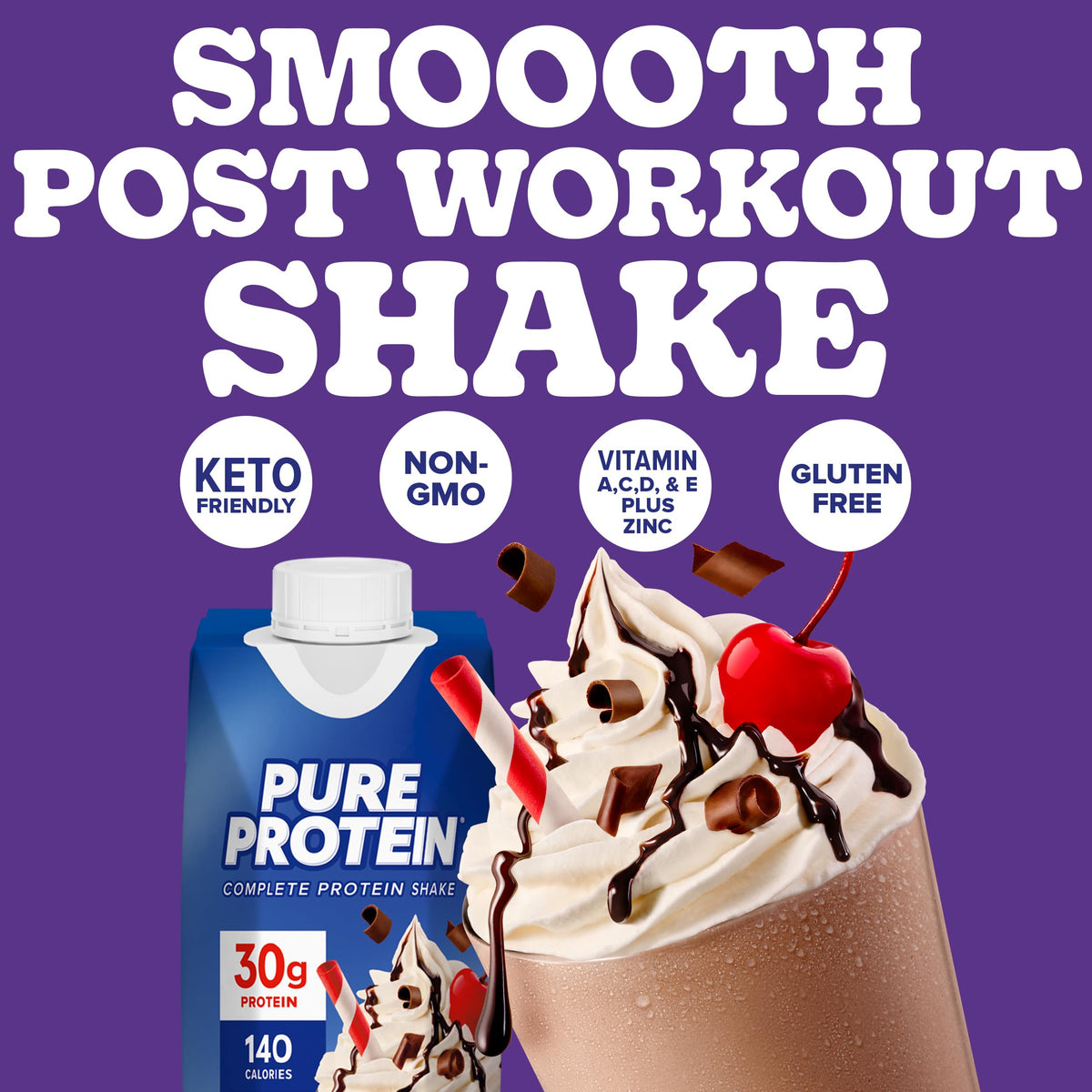 Chocolate Protein Shake, 30g Protein, 11oz Bottles, 12 Pack G360762