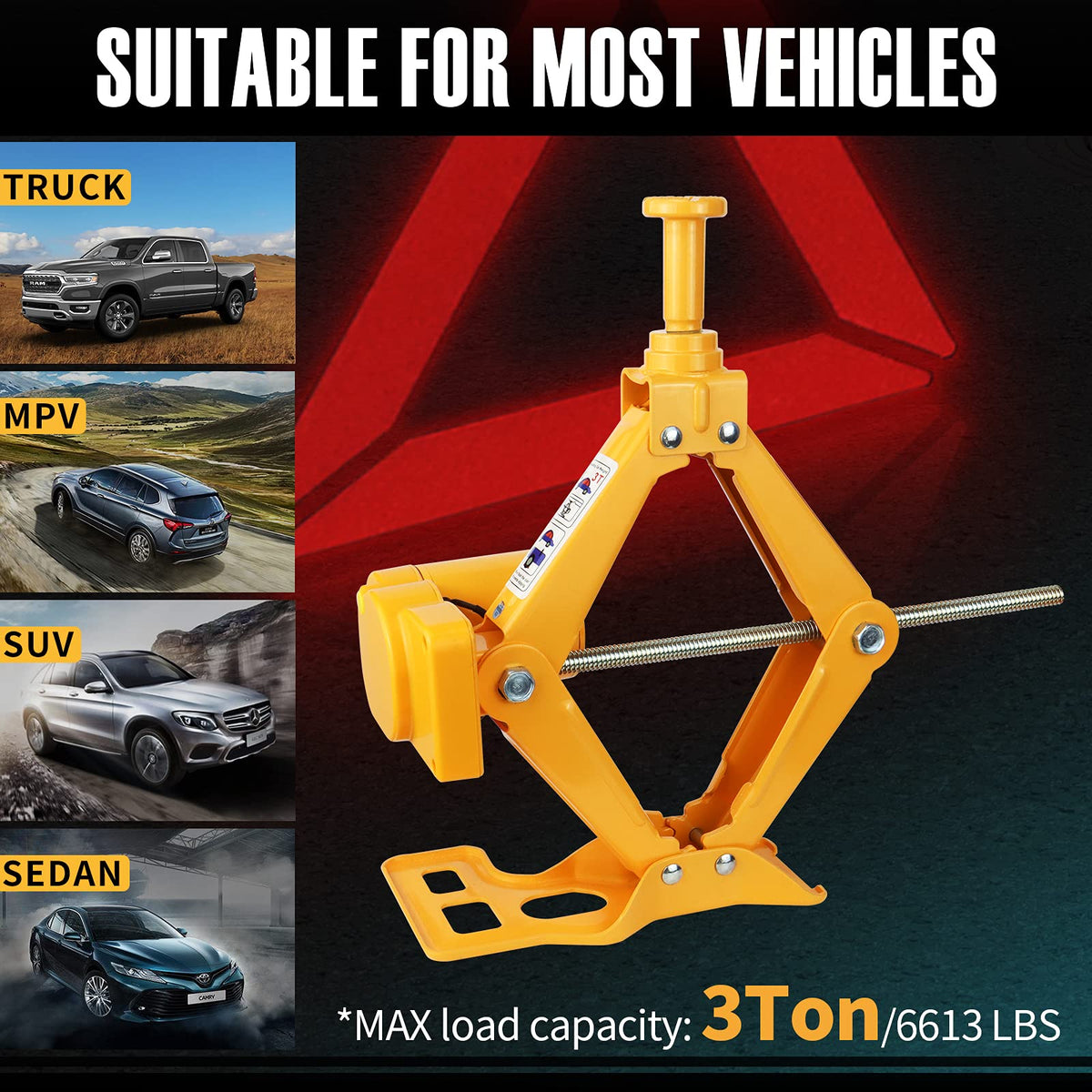3 Ton 12V Electric Scissor Car Jack Kit with Impact Wrench Q9240