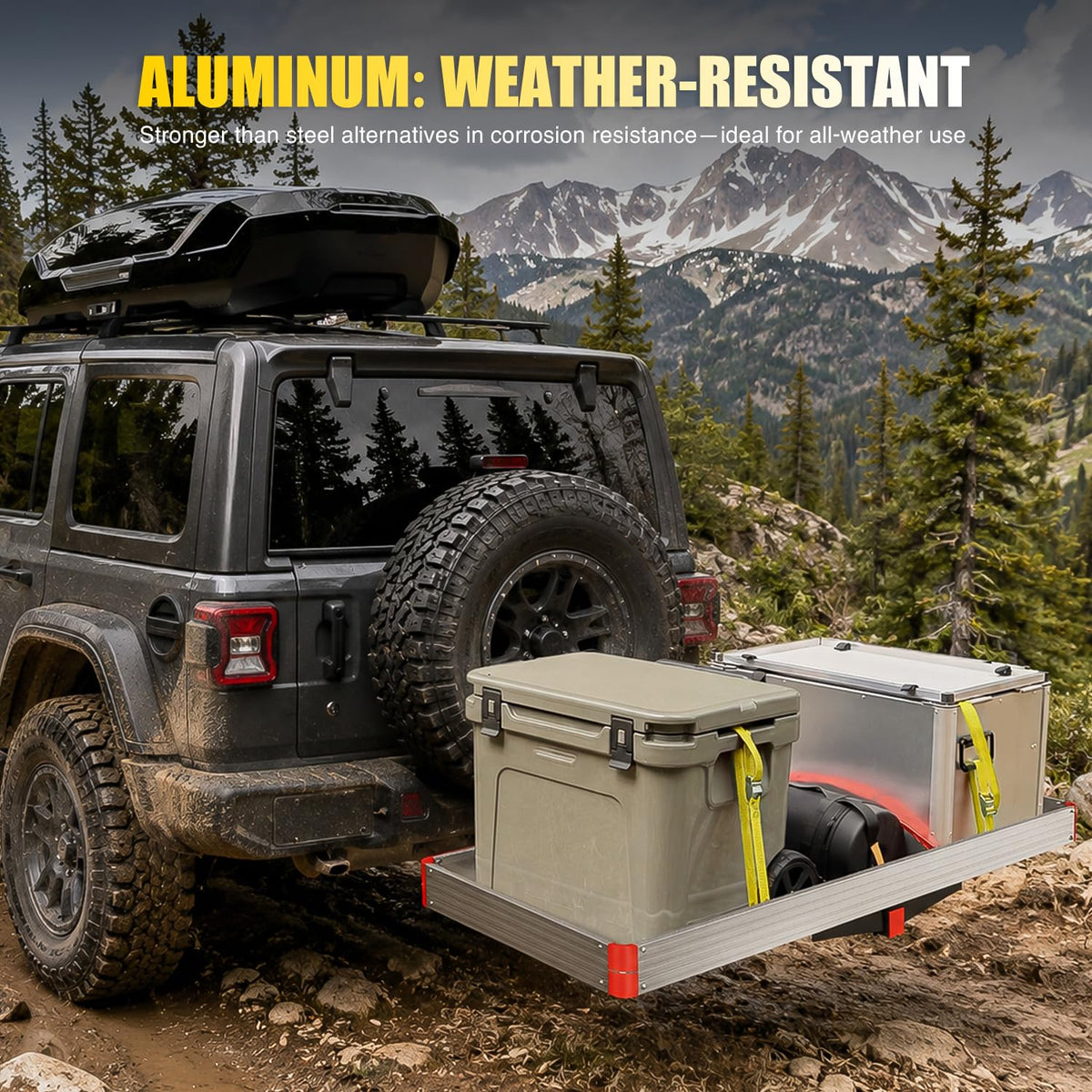 Aluminum Hitch Cargo Carrier 60" x 22" x 3.25" 500 lbs Cargo Basket for 2" Receiver V66919