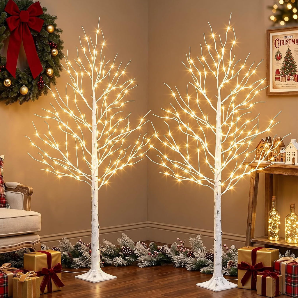 6ft Prelit White Christmas Trees 2Pack V6040
