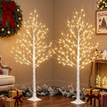 6ft Prelit White Christmas Trees 2Pack V6040