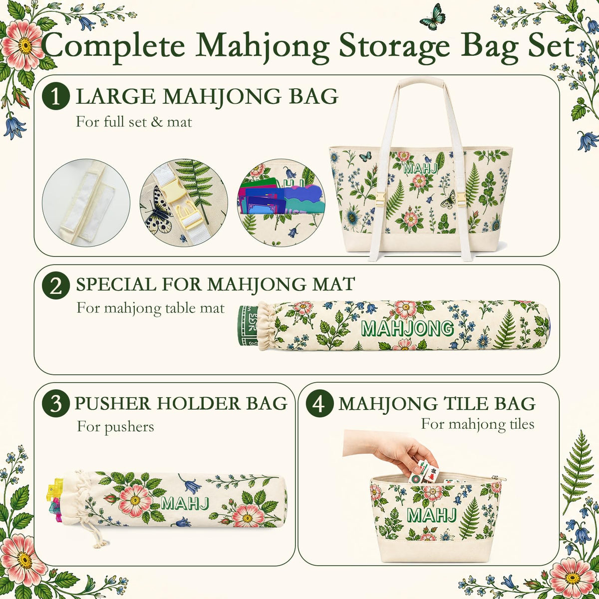 Mahjong Tile Bag Set D803