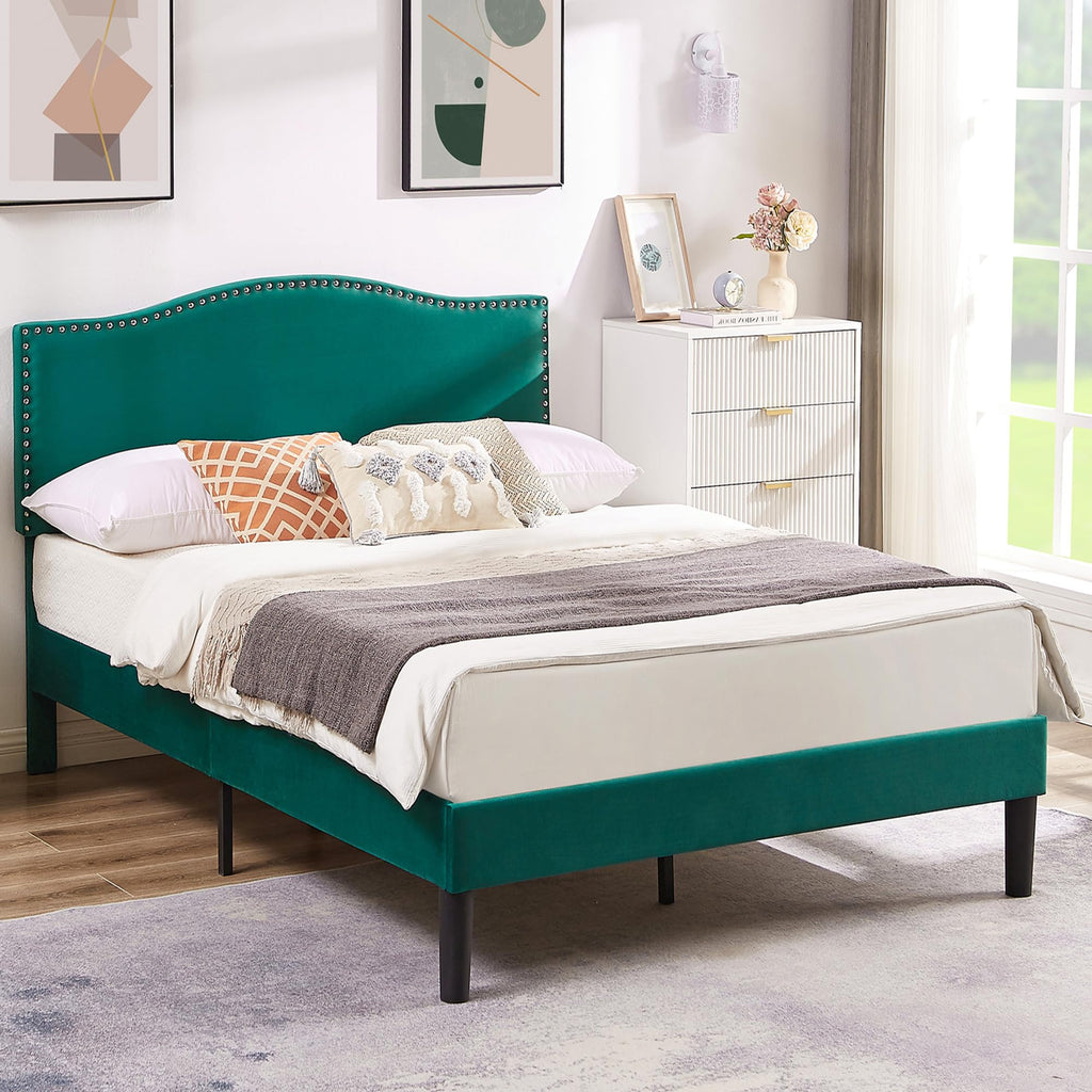 Full Platform Bed Frame with Adjustable Upholstered Headboard Z775759