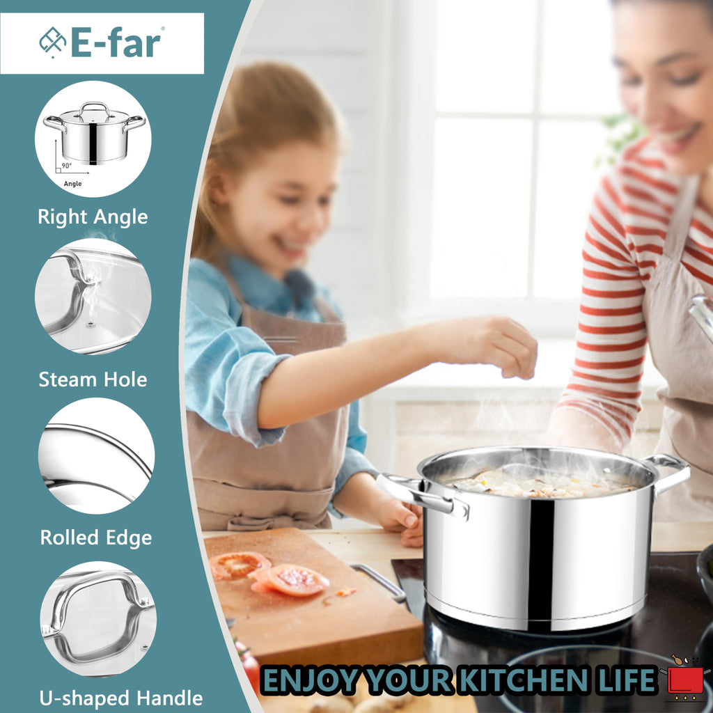 4 Quart Stainless Steel Stock Pot with Lid U869806
