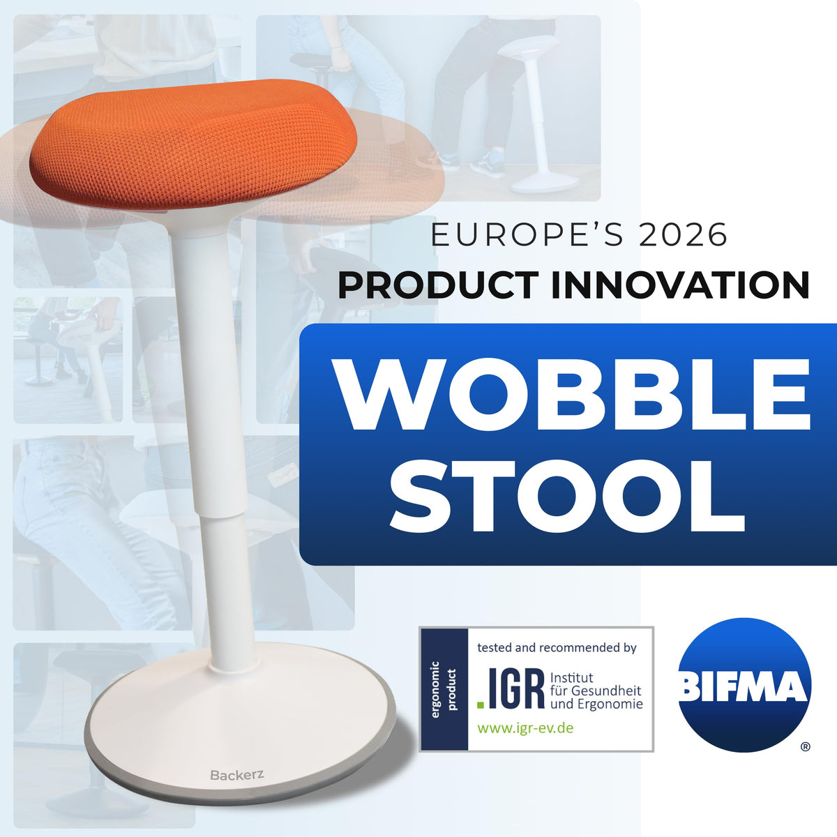 Height Adjustable Swivel Wobble Stool P5117