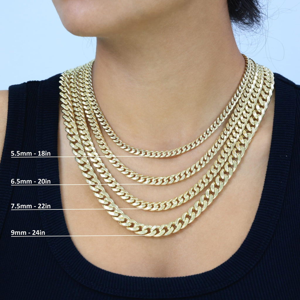 14K Yellow Gold Cuban Link Chain Necklace O685607