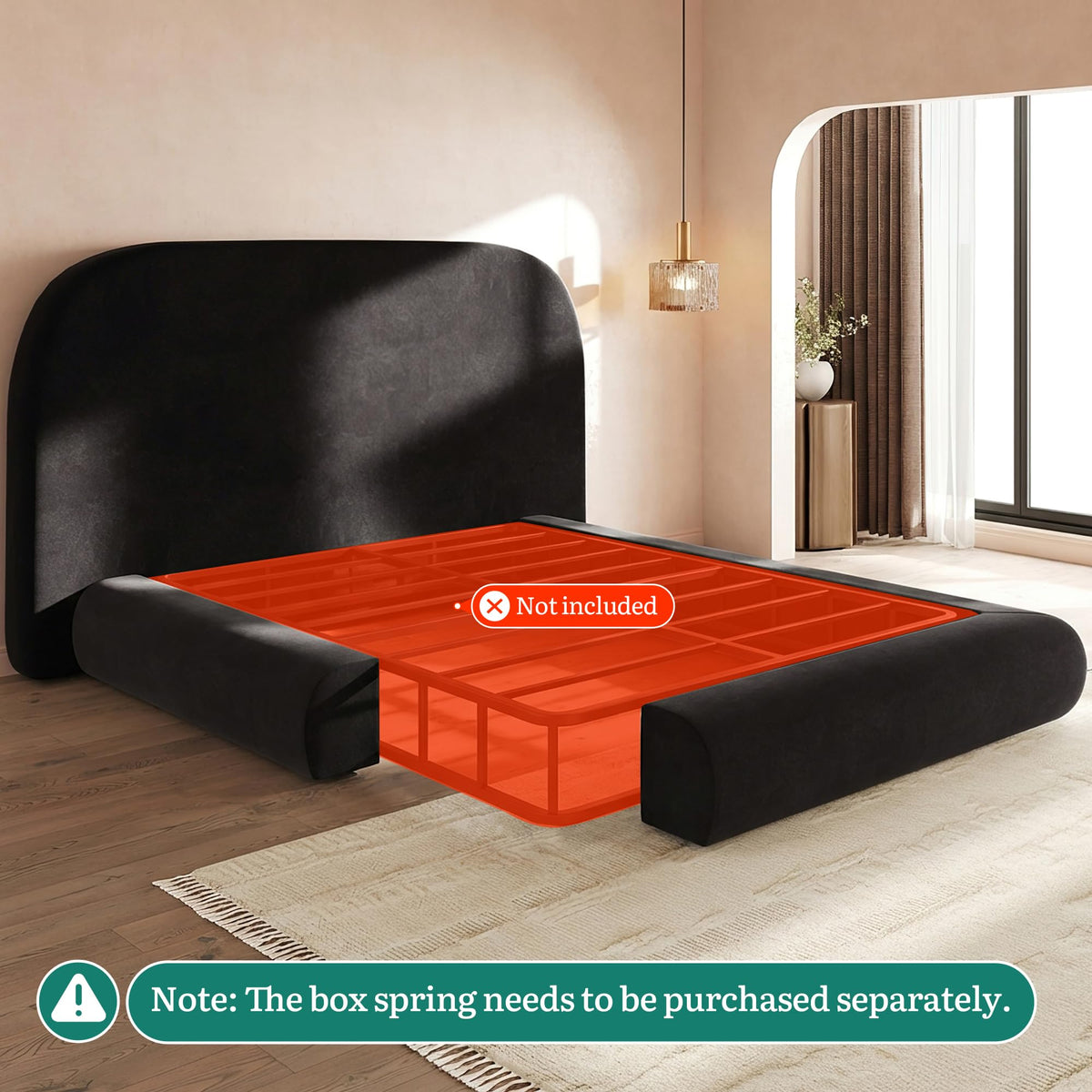 Queen Size Bed Frame with Headboard Z345210