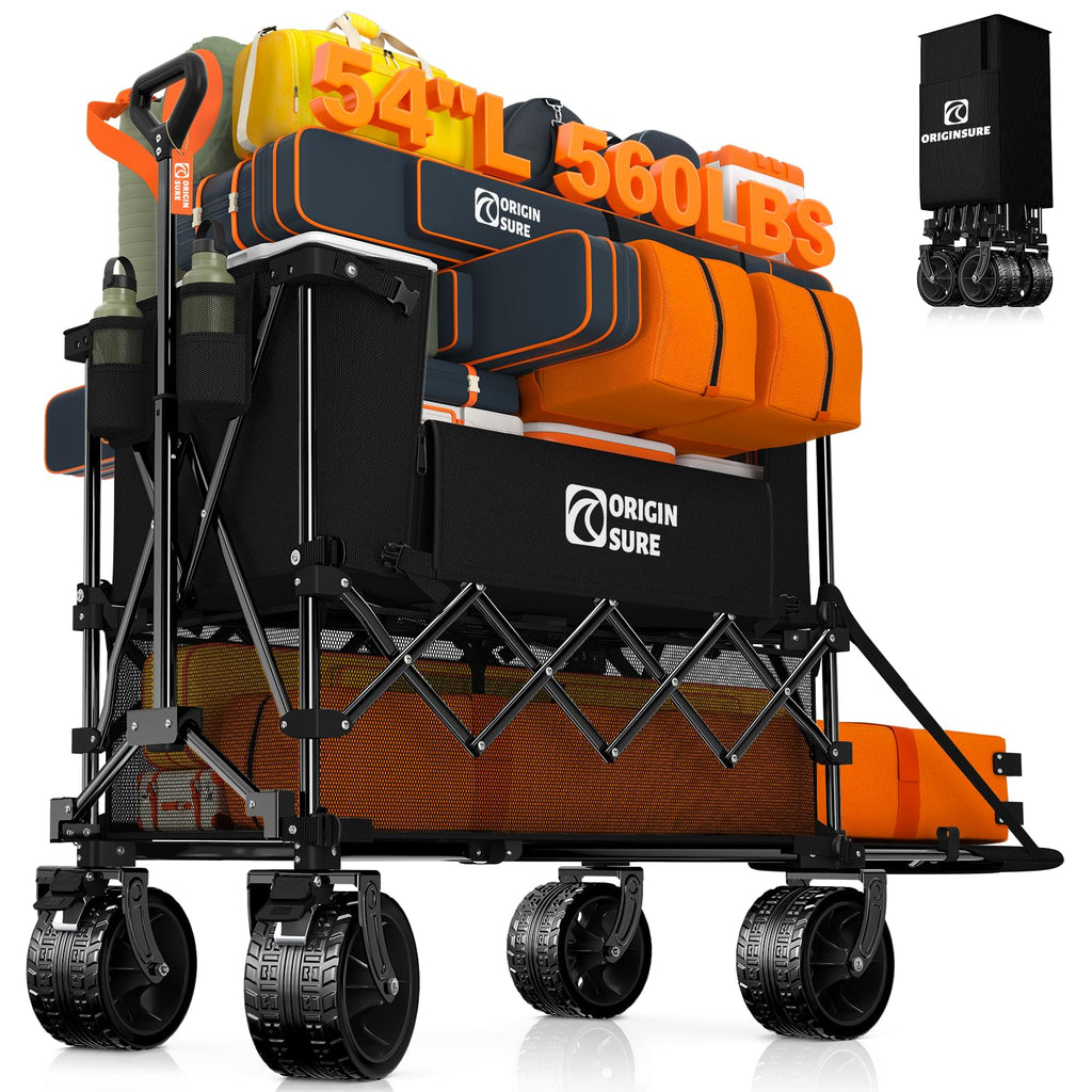 Foldable Double Decker Wagon, 560lbs, Black R27591