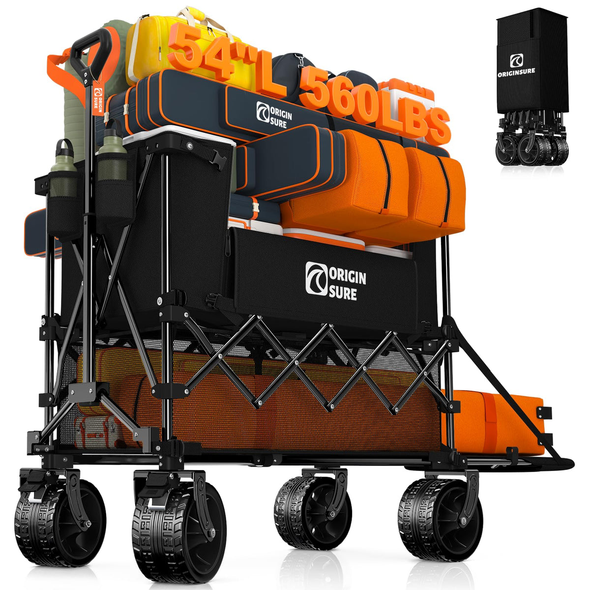 Foldable Double Decker Wagon, 560lbs, Black R27591
