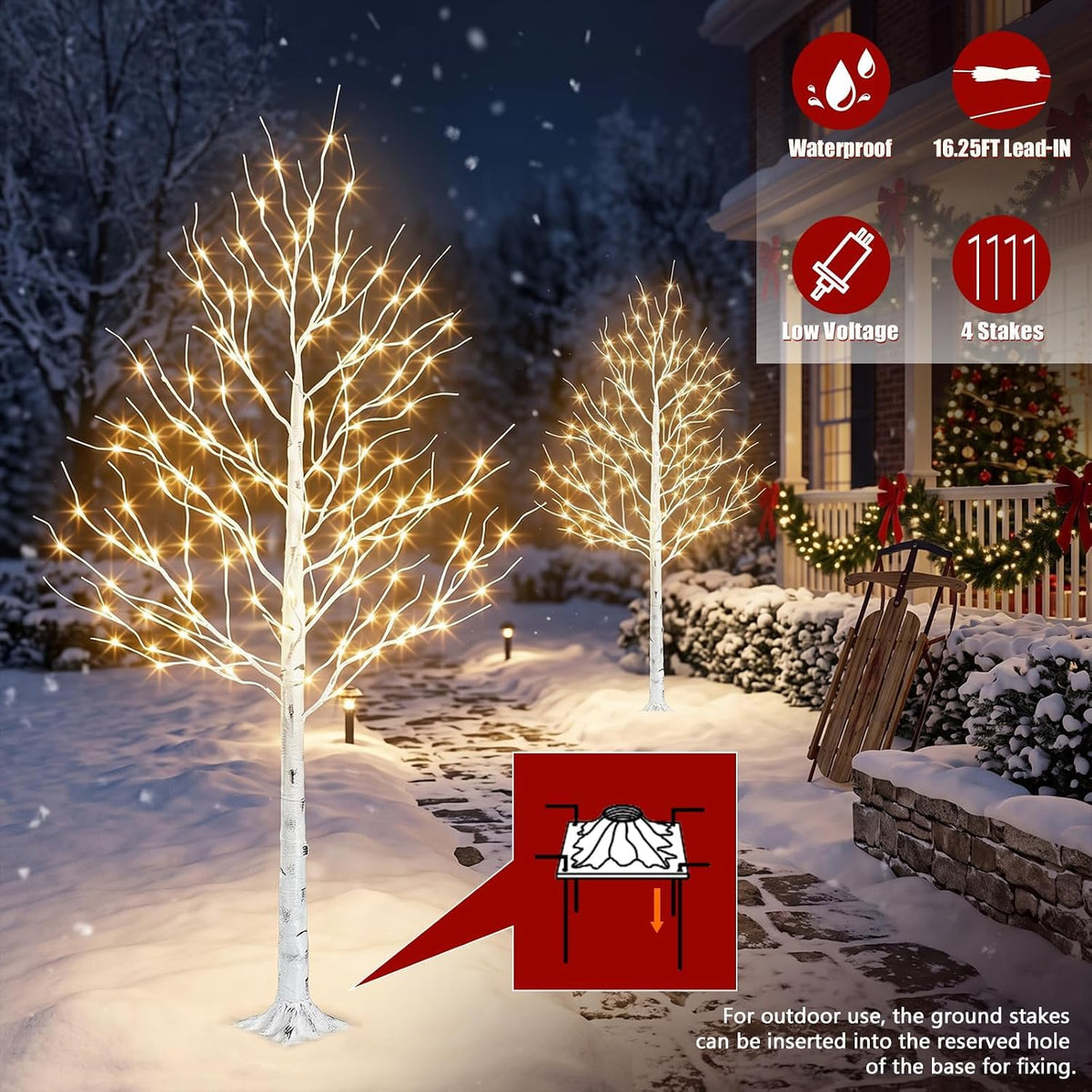 6ft Prelit White Christmas Trees 2Pack V6040