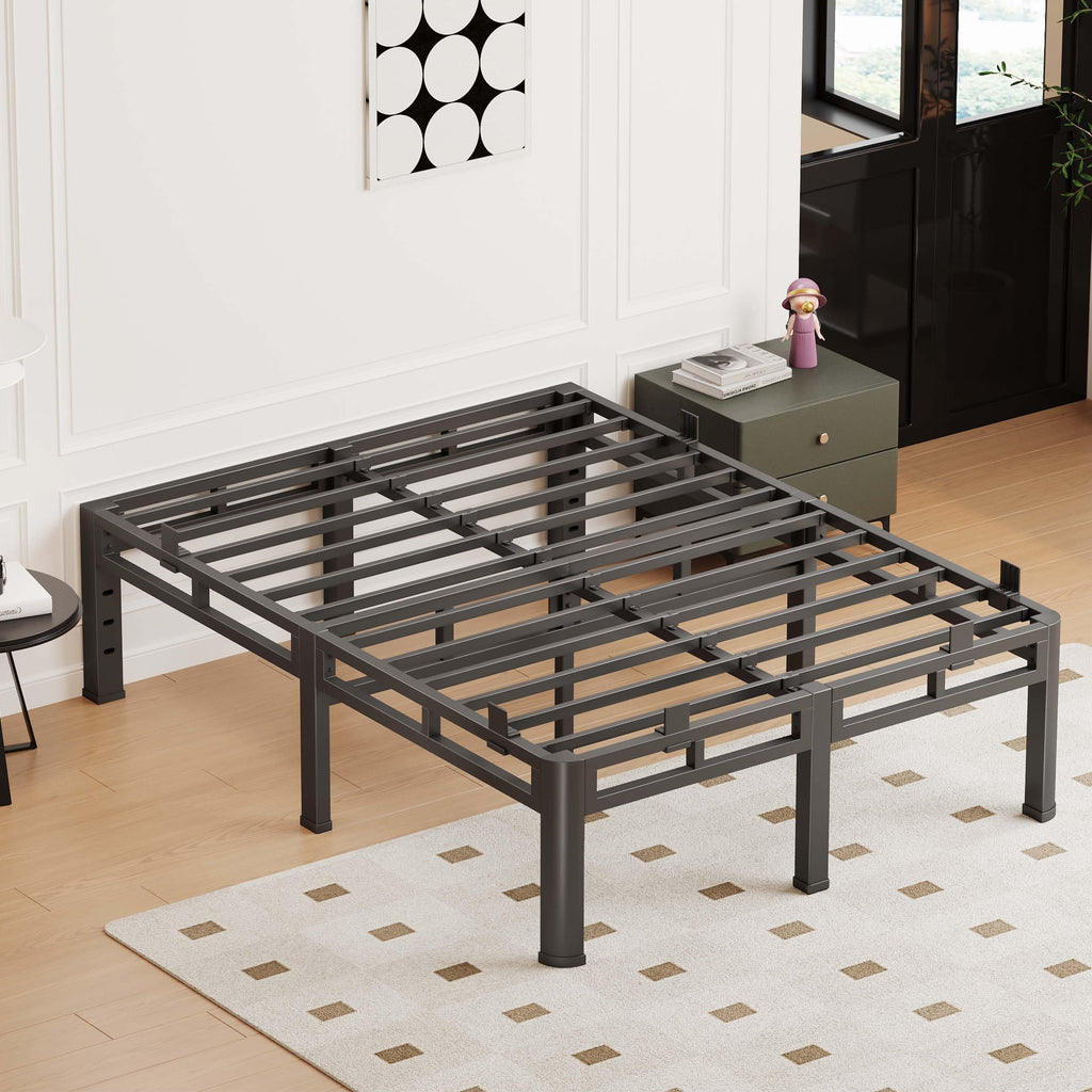 Queen 18 Inch Tall Metal Platform Bed Frame Z89926