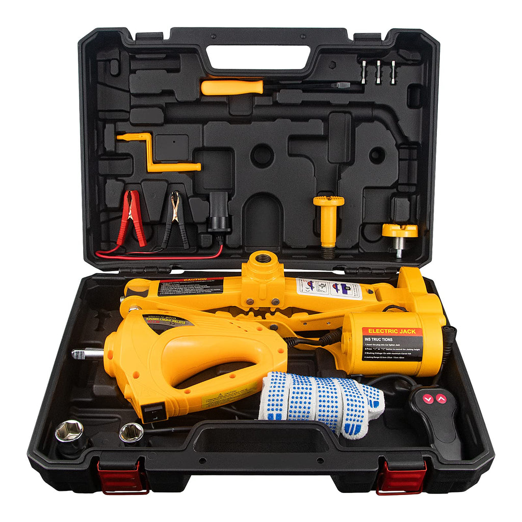 3 Ton 12V Electric Scissor Car Jack Kit with Impact Wrench Q9240