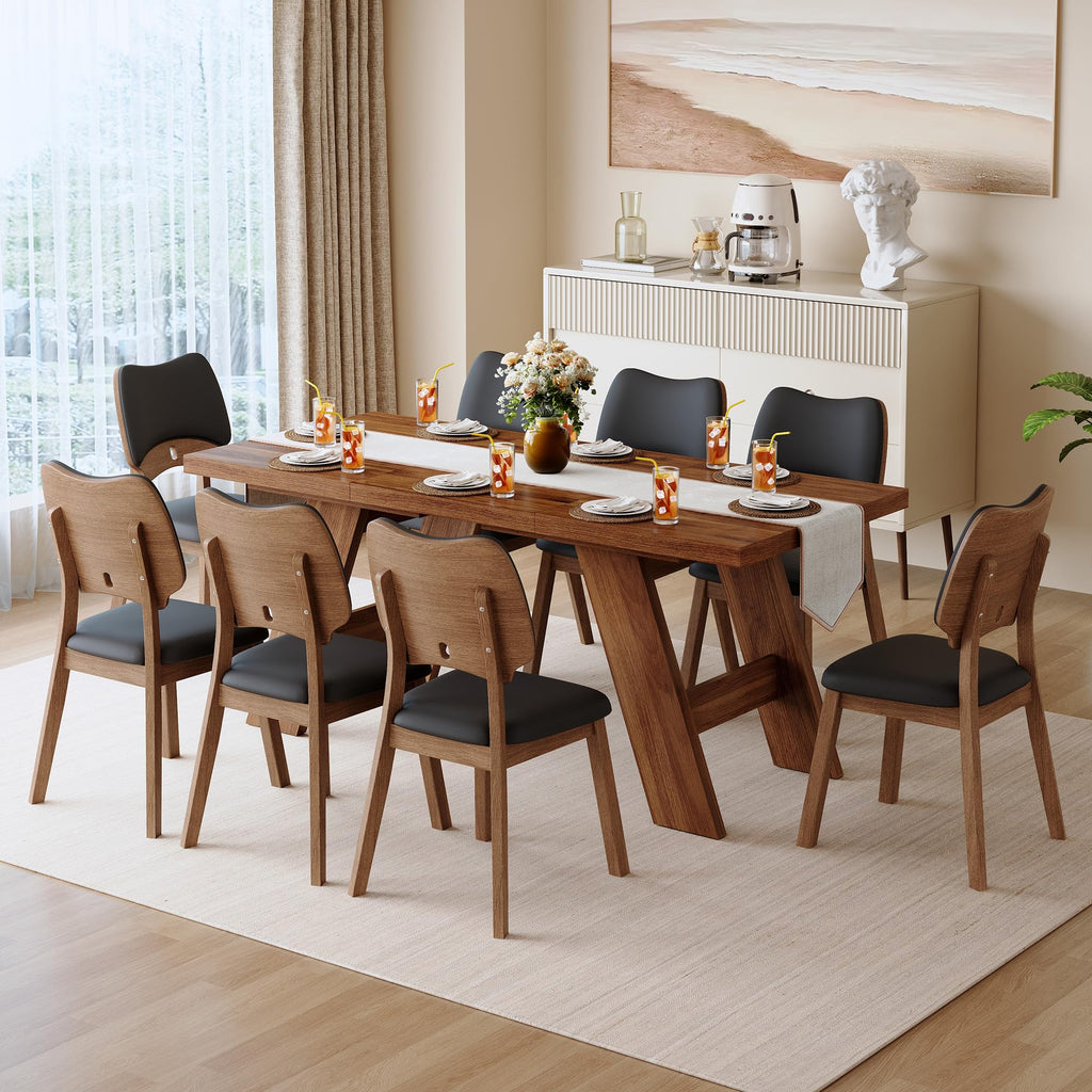 71" Wood Dining Table Set for 8 G351
