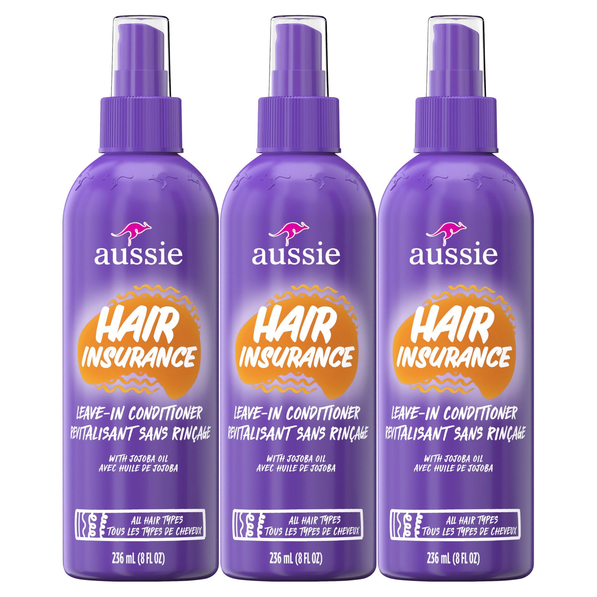 Leave-In Conditioner Spray with Jojoba Oil 8 Fl Oz 3-Pack D794