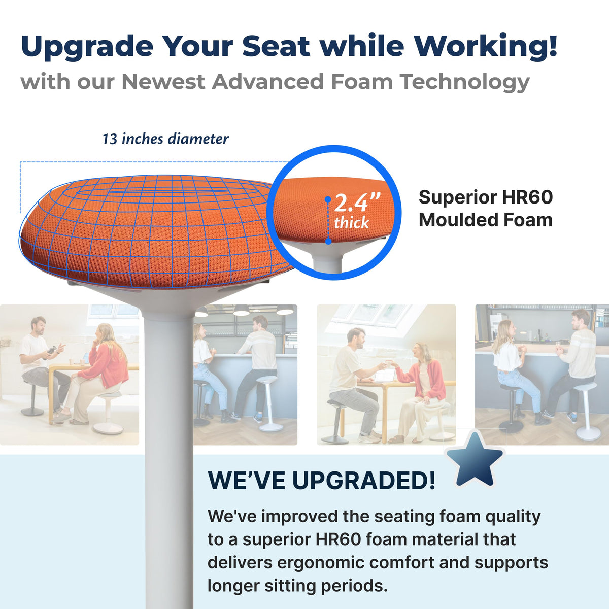 Height Adjustable Swivel Wobble Stool P5117