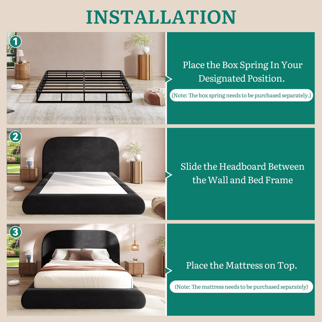 Queen Size Bed Frame with Headboard Z345210