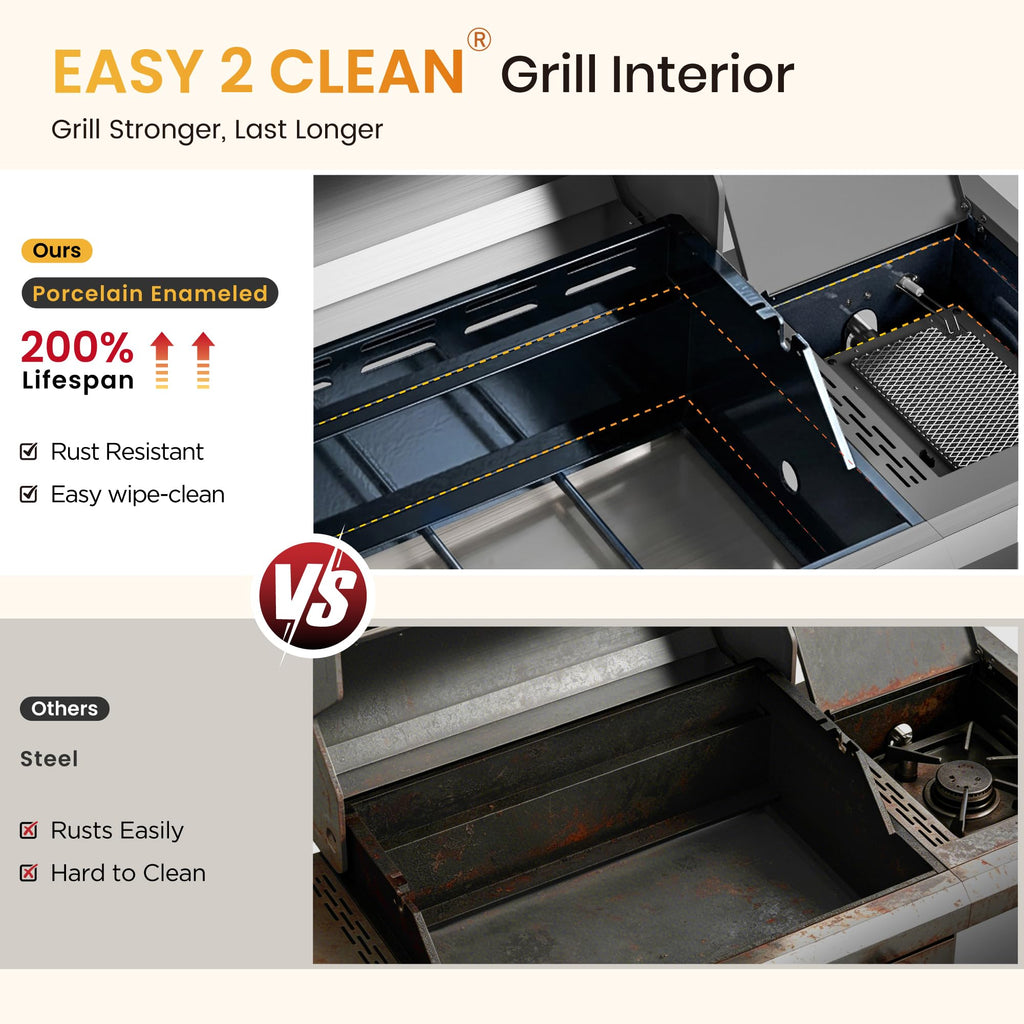 4 Burner Propane Gas BBQ Grill with Infrared Sear Burner N4185