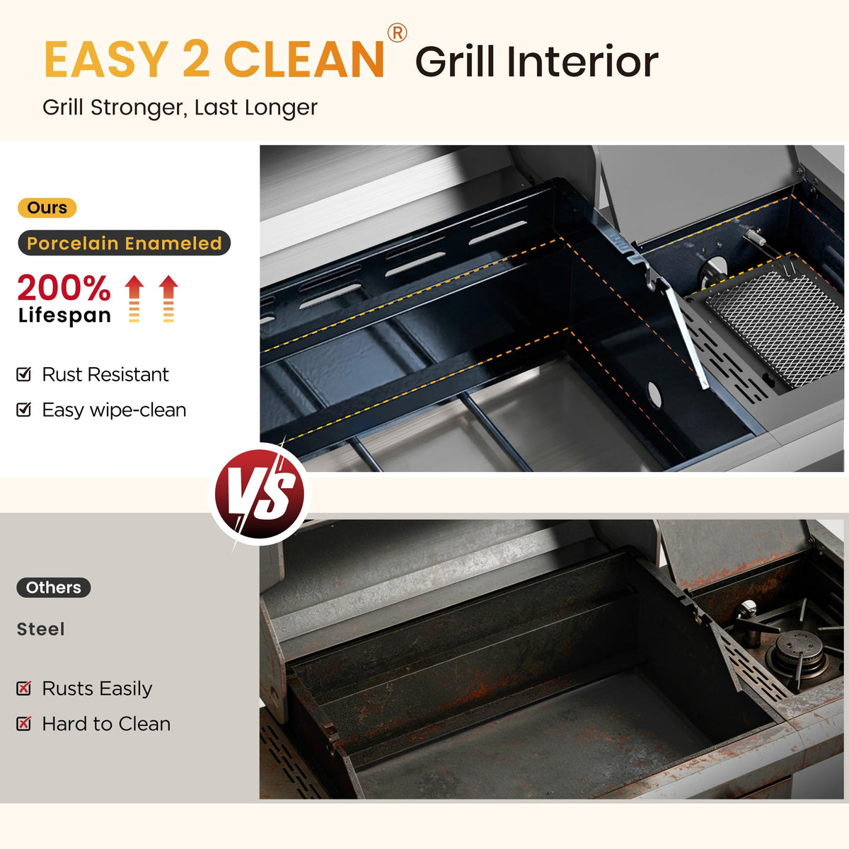 4 Burner Propane Gas BBQ Grill with Infrared Sear Burner N4185