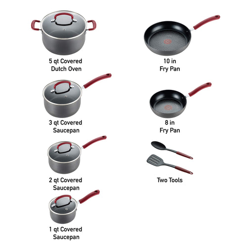 12 Piece Hard Anodized Nonstick Cookware Set G9944