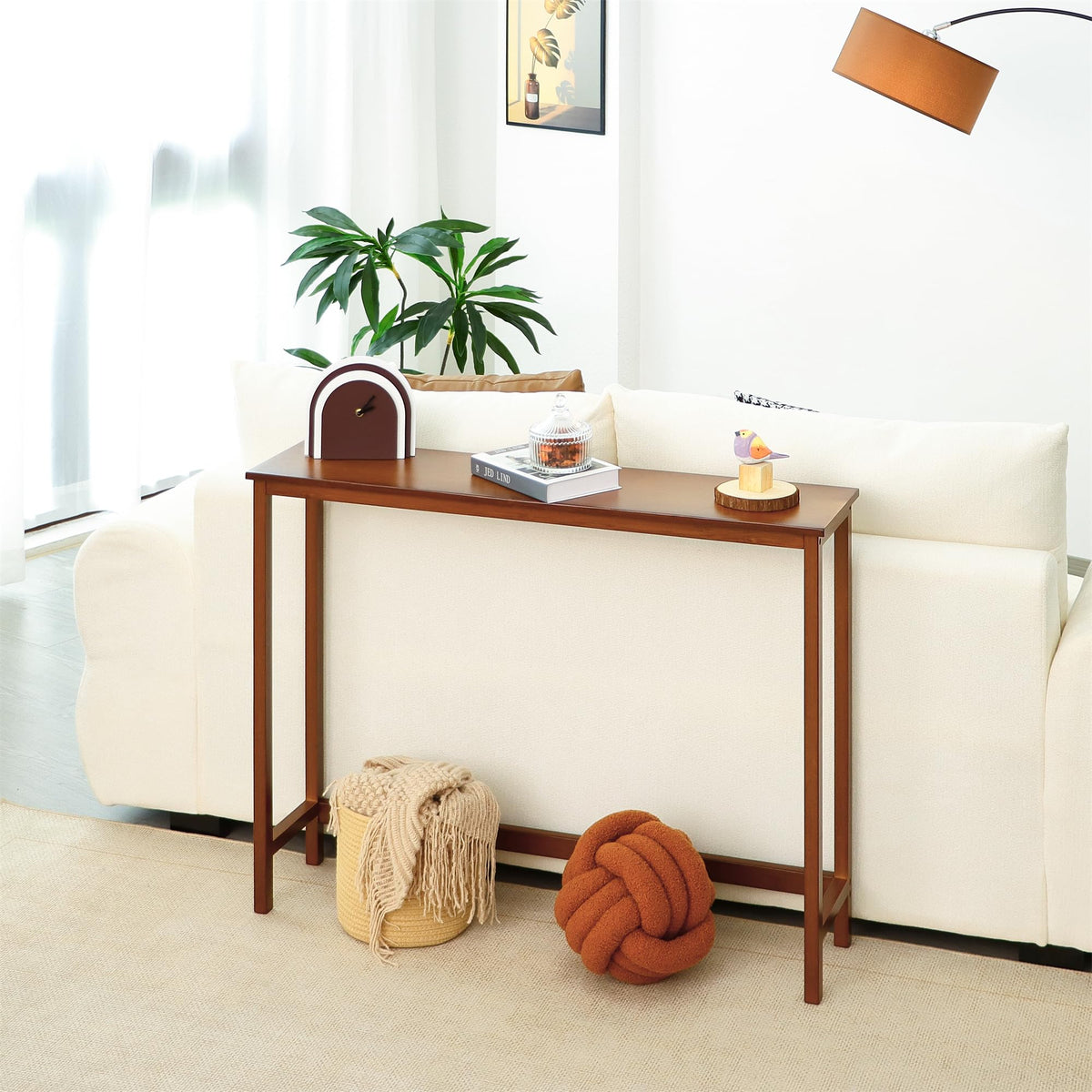 Bamboo Narrow Wood Console Table H433702