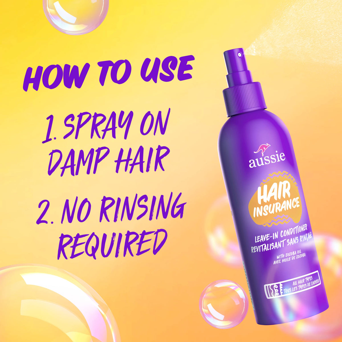Leave-In Conditioner Spray with Jojoba Oil 8 Fl Oz 3-Pack D794