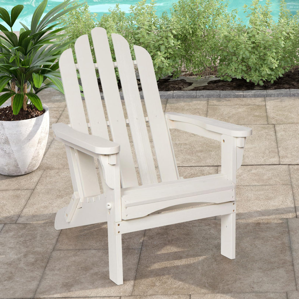 Eggshell White Wooden Outdoor Folding Chair G9400