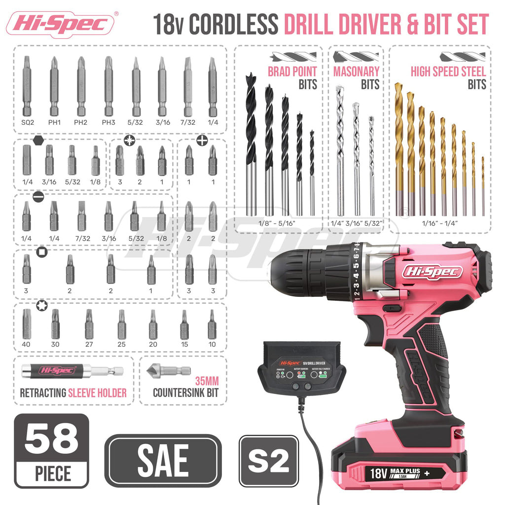 18V Cordless Drill Driver Set P146