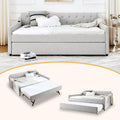Twin Size Upholstered Daybed with Pop Up Trundle and USB Charging Ports X851843