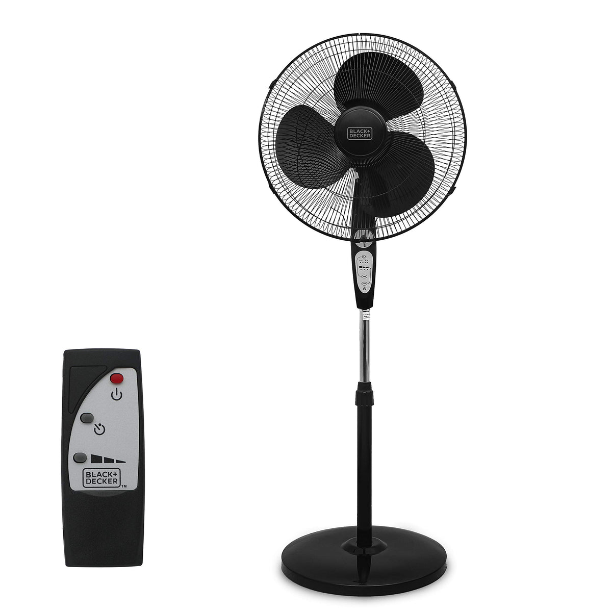 18" Oscillating Pedestal Fan with Remote, Black A784