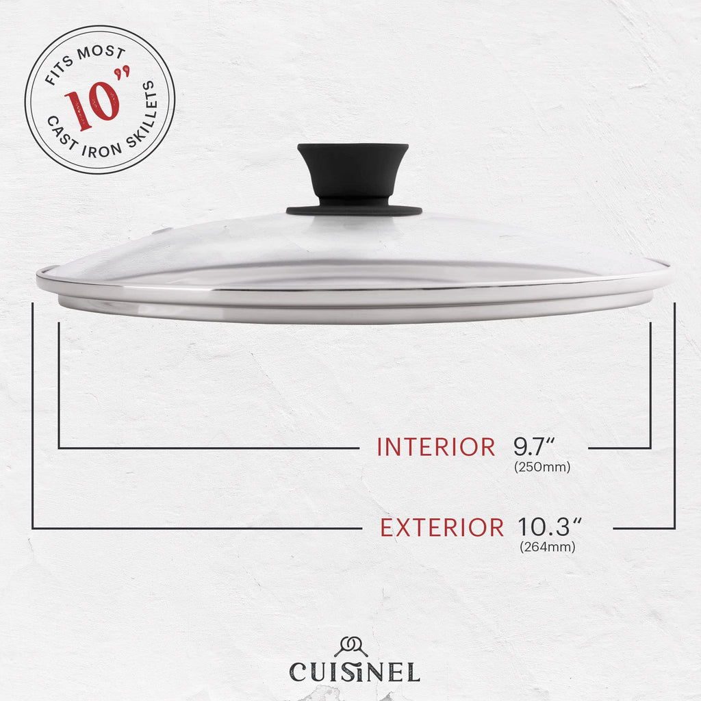 10 Inch Pre-Seasoned Cast Iron Skillet with Lid J66118