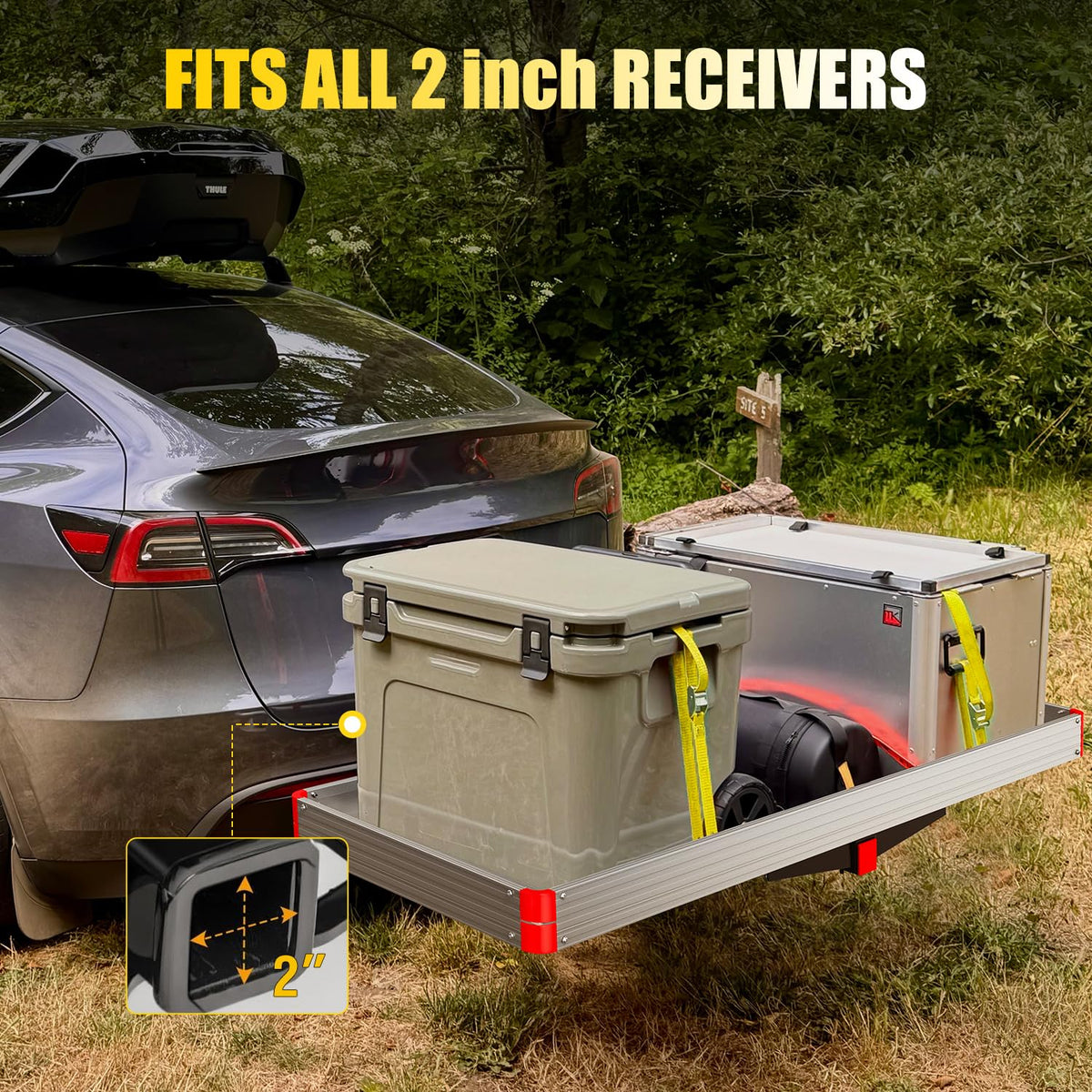 Aluminum Hitch Cargo Carrier 60" x 22" x 3.25" 500 lbs Cargo Basket for 2" Receiver V66919