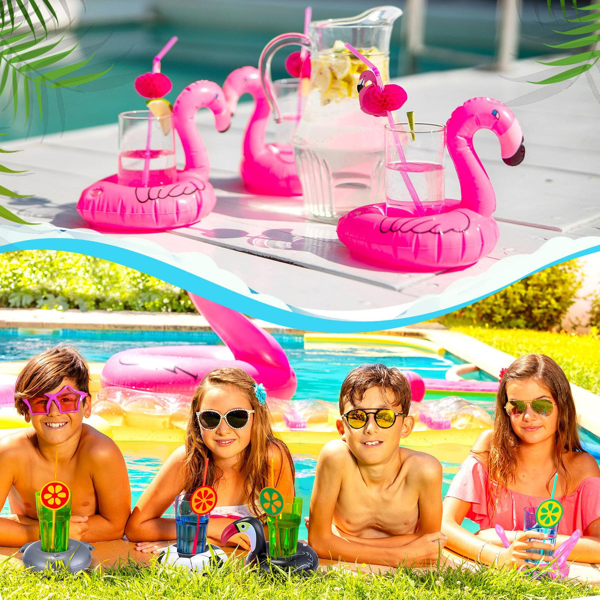 120 Pack Inflatable Drink Holder Pool Floats O40359