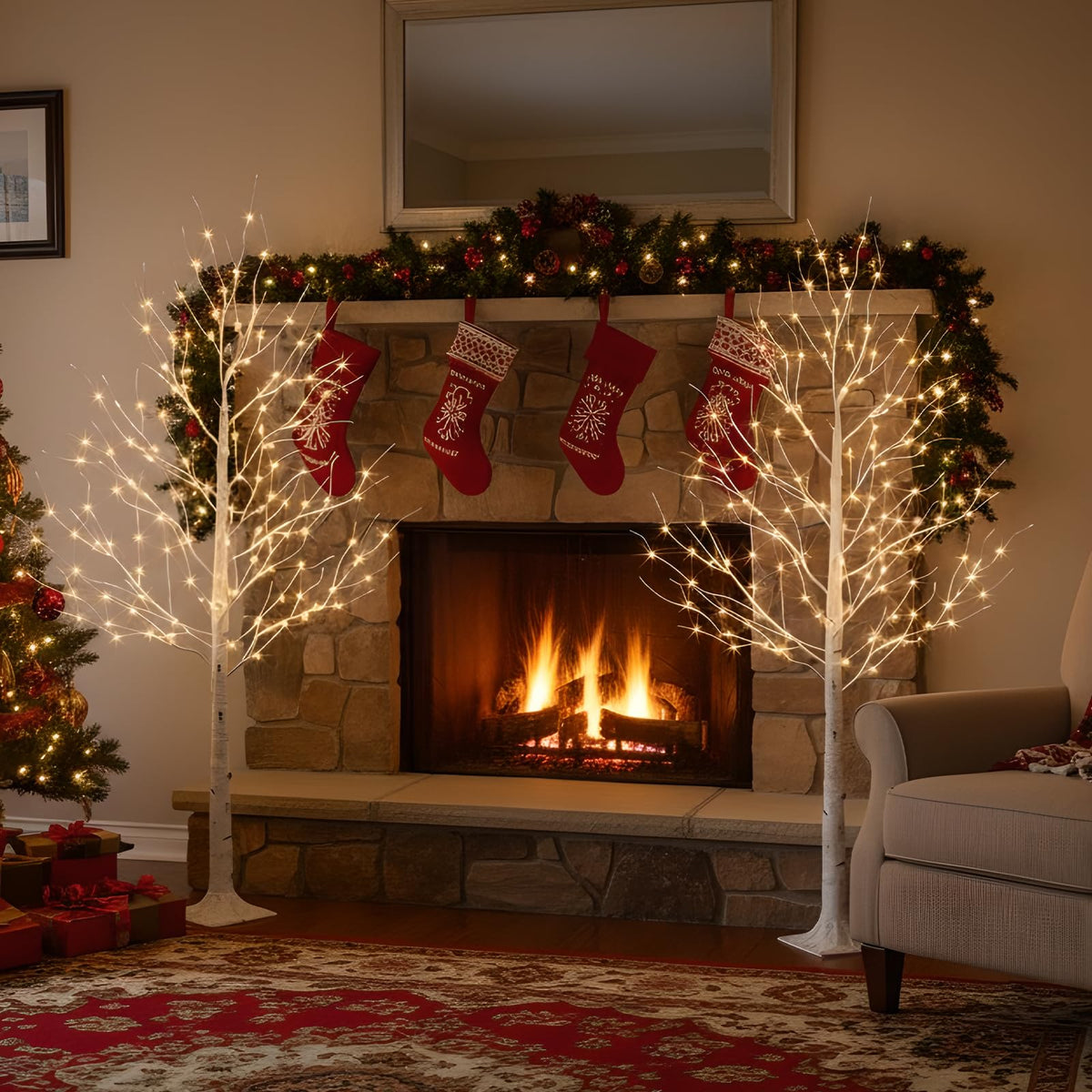 6ft Prelit White Christmas Trees 2Pack V6040