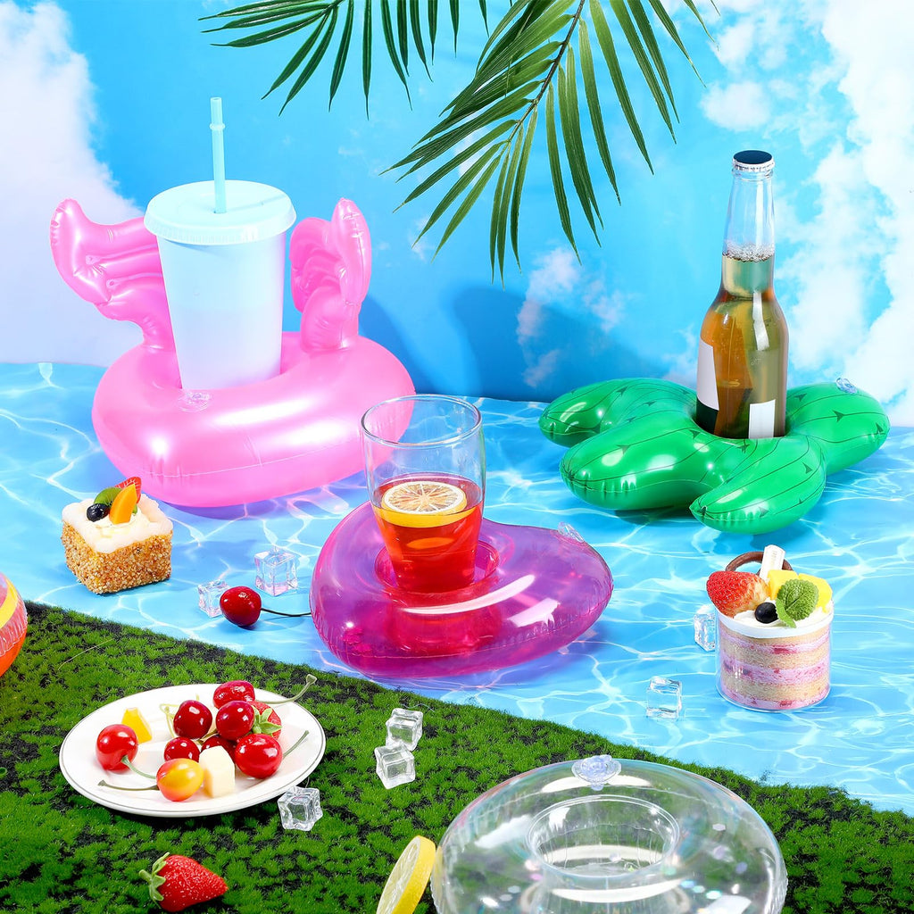 120 Pack Inflatable Drink Holder Pool Floats O40359