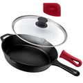 10 Inch Pre-Seasoned Cast Iron Skillet with Lid J66118