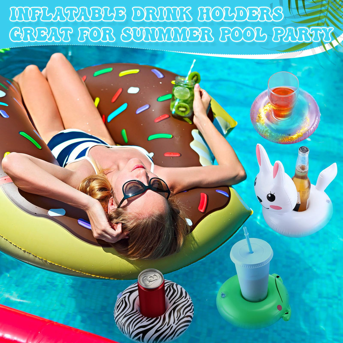 120 Pack Inflatable Drink Holder Pool Floats O40359