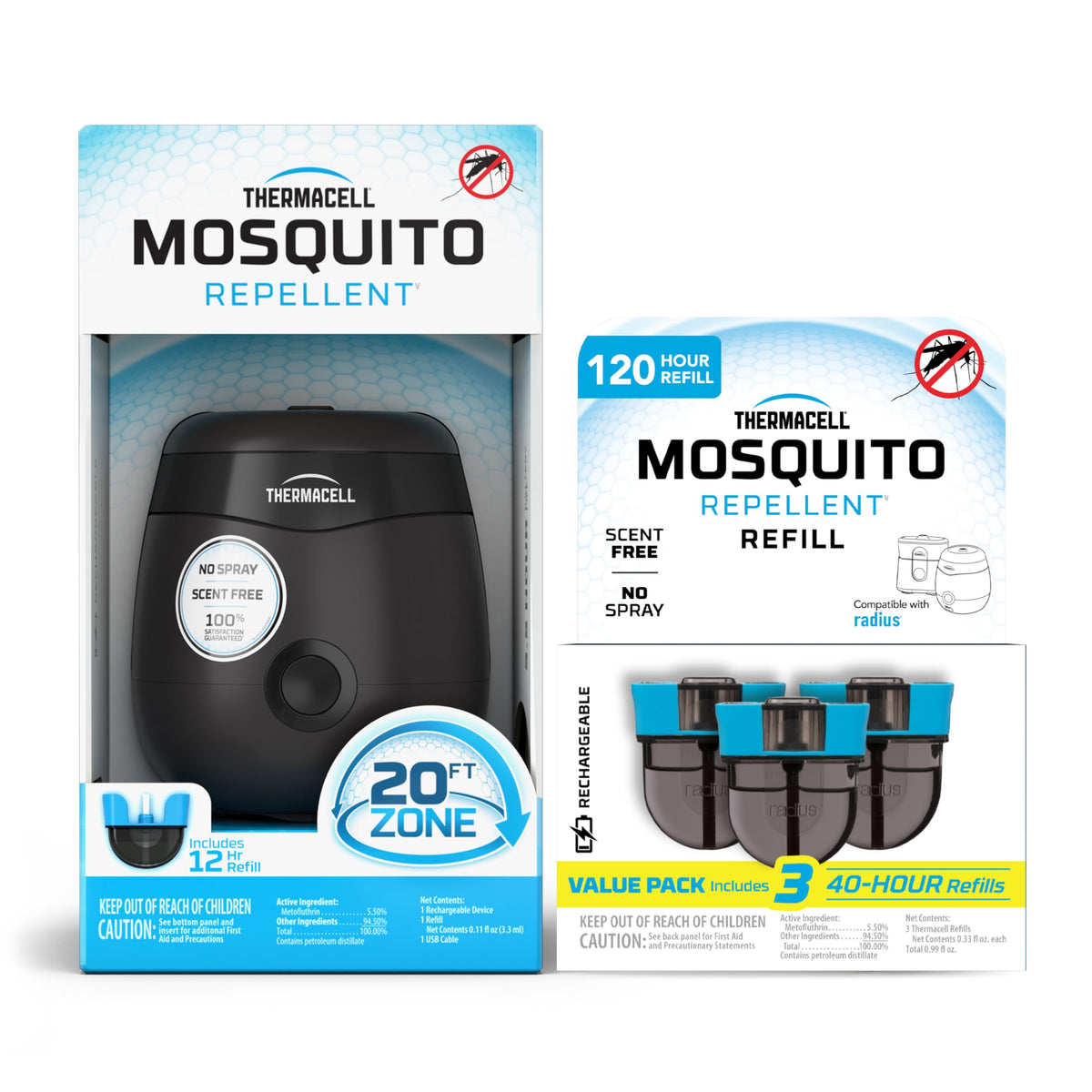 Rechargeable Mosquito Repeller with 12-Hour Refill V607024