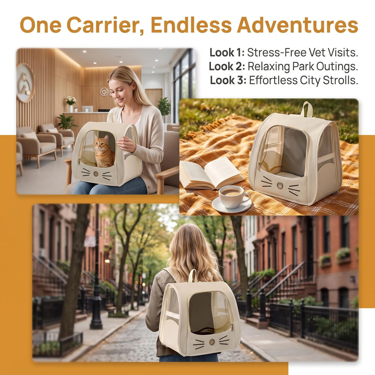 Cat Carrier Backpack, 13.8 Inches H1241