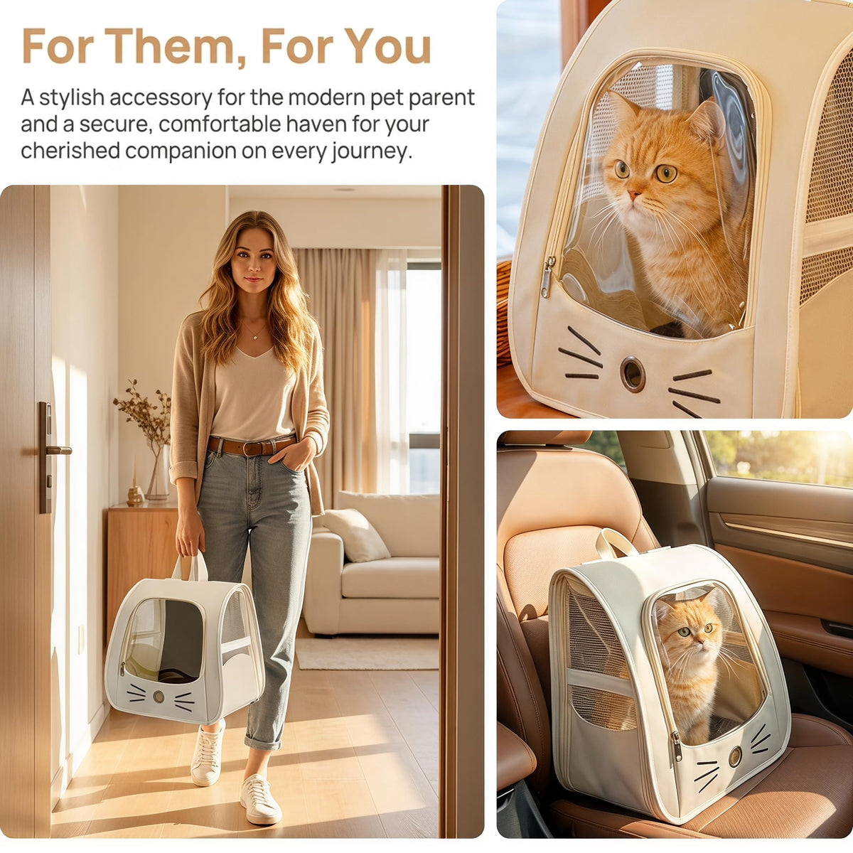 Cat Carrier Backpack, 13.8 Inches H1241