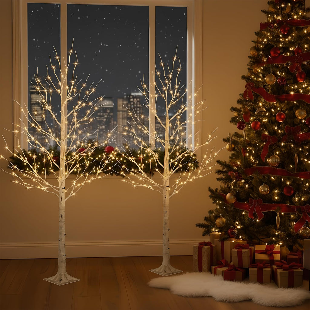 6ft Prelit White Christmas Trees 2Pack V6040