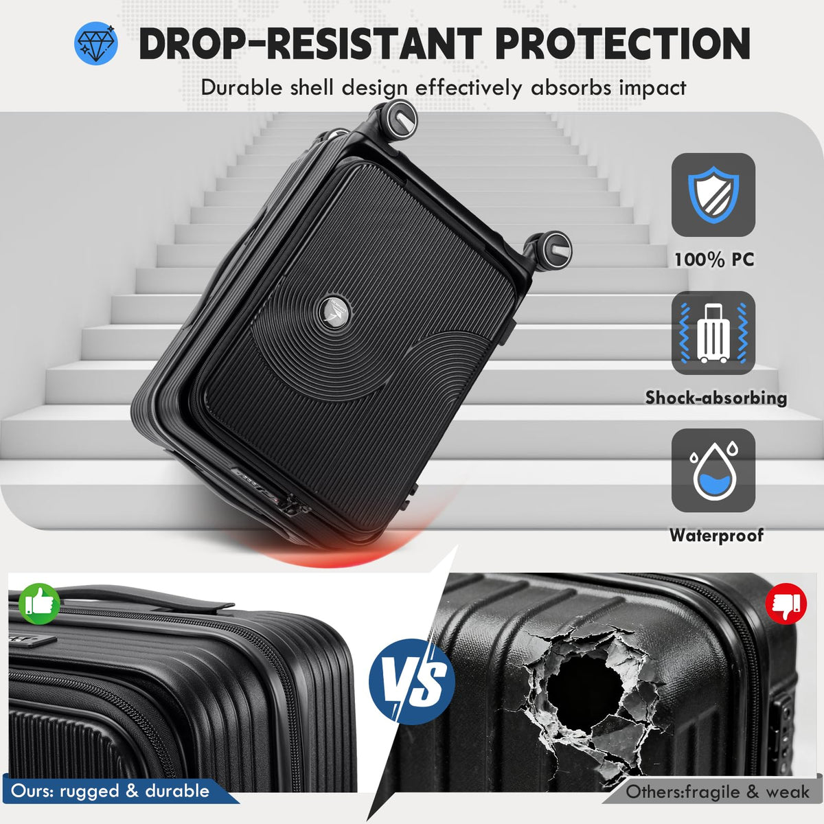 20 Inch Expandable Carry on Luggage C438