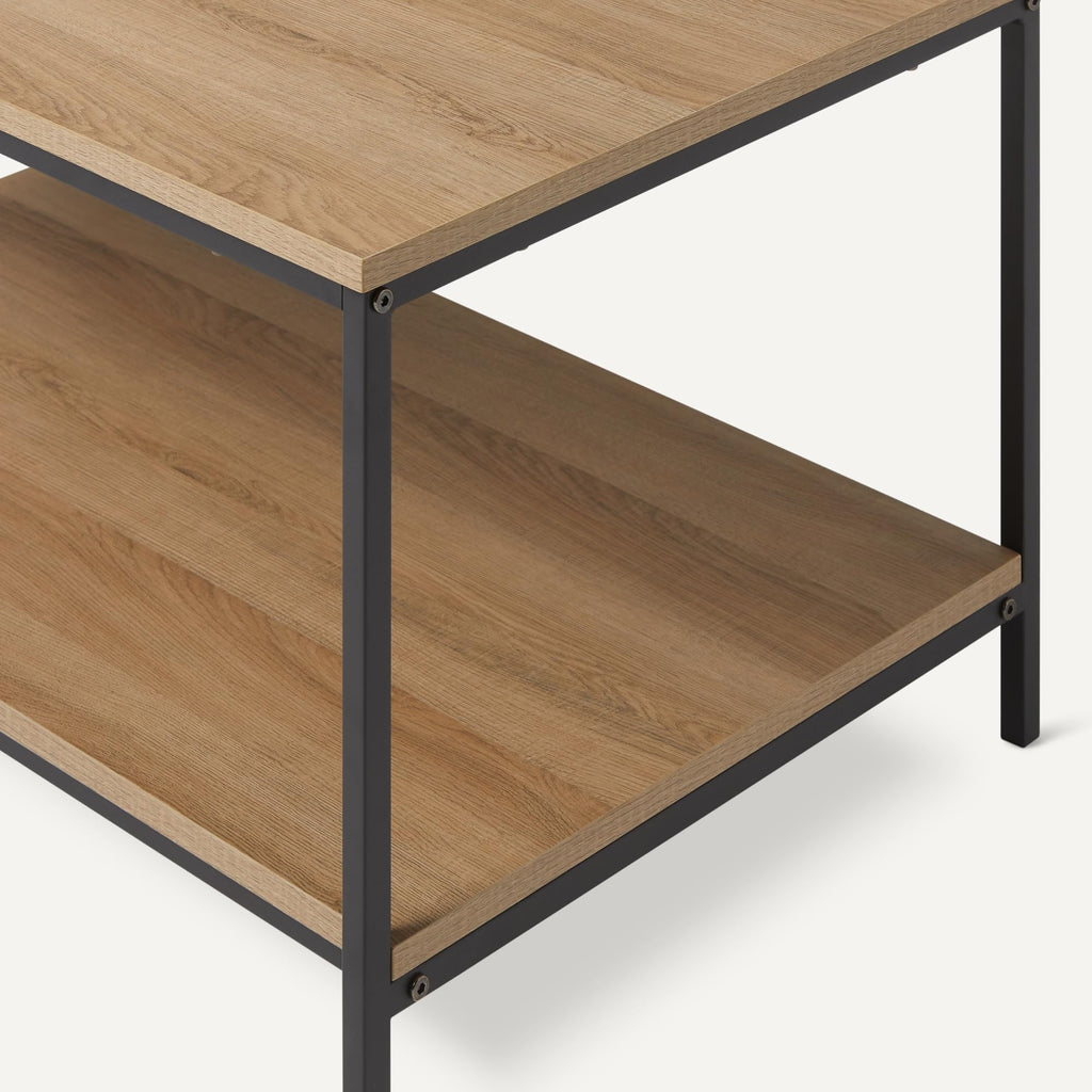 Rectangular Wooden Coffee Table with Bottom Shelf Q258