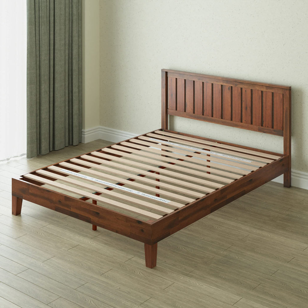 Queen Wood Platform Bed Frame with Headboard N555019