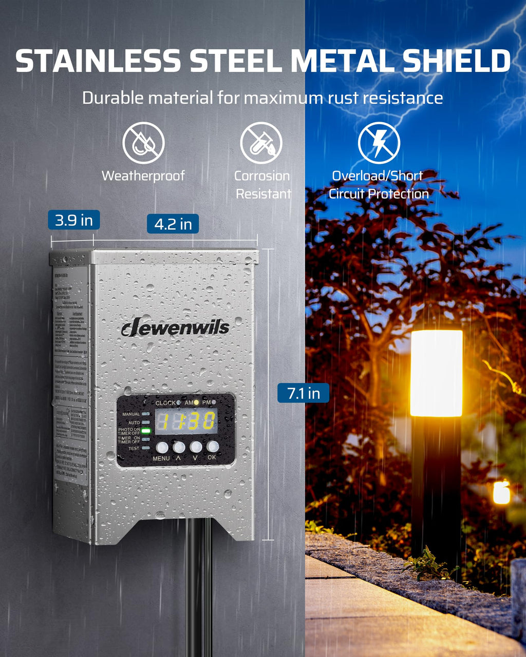 200W Low Voltage Transformer with Photocell Sensor & Timer C343
