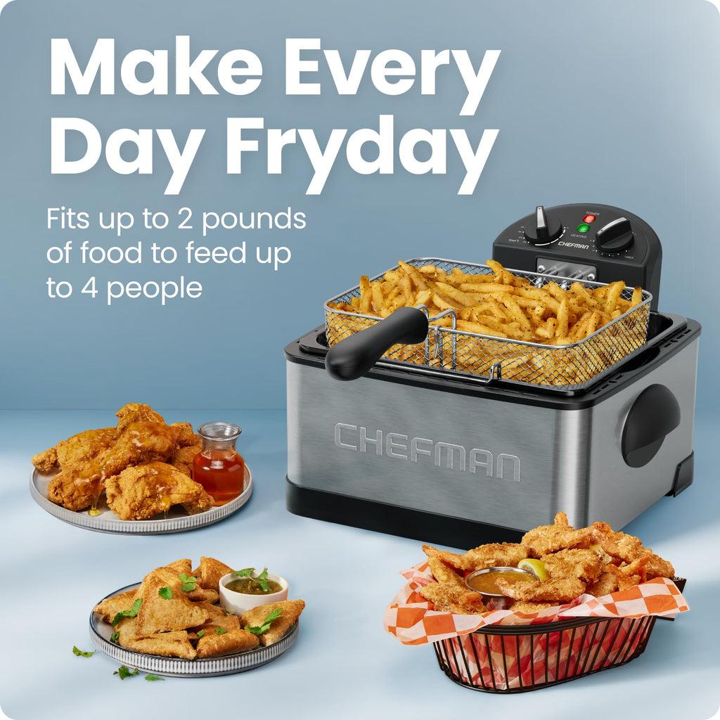 4.5 Liter Stainless Steel Deep Fryer with Basket Strainer C603