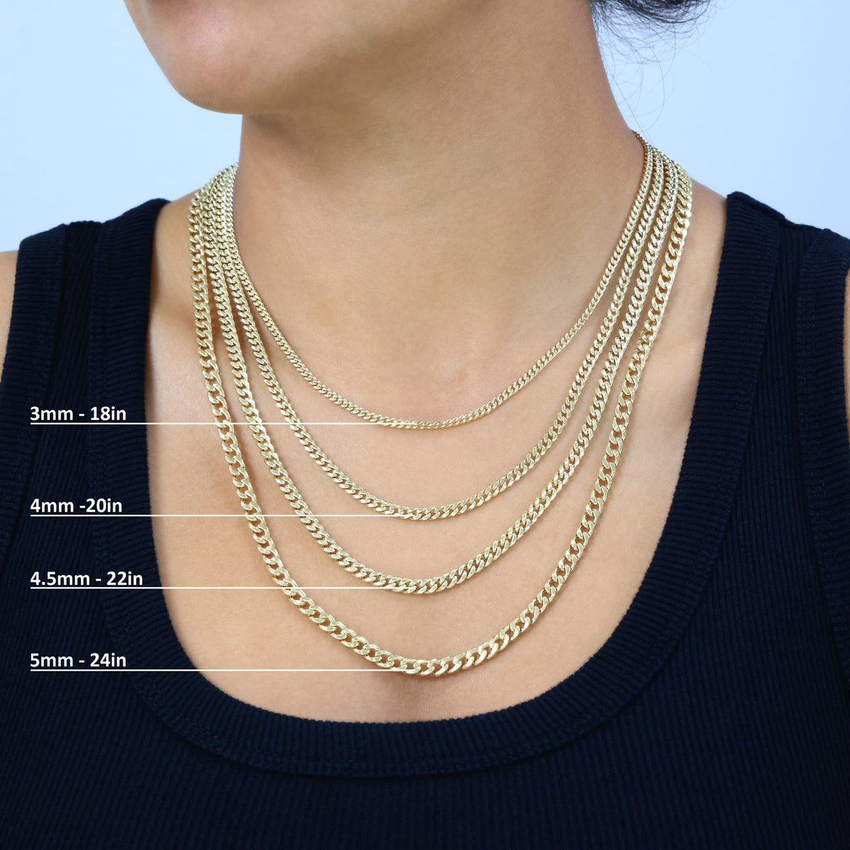14K Yellow Gold Cuban Link Chain Necklace O685607